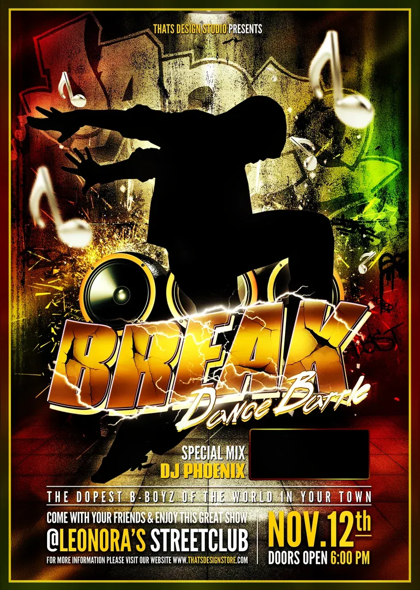 Break Dance Battle Fyer Template V2 Flyer Template