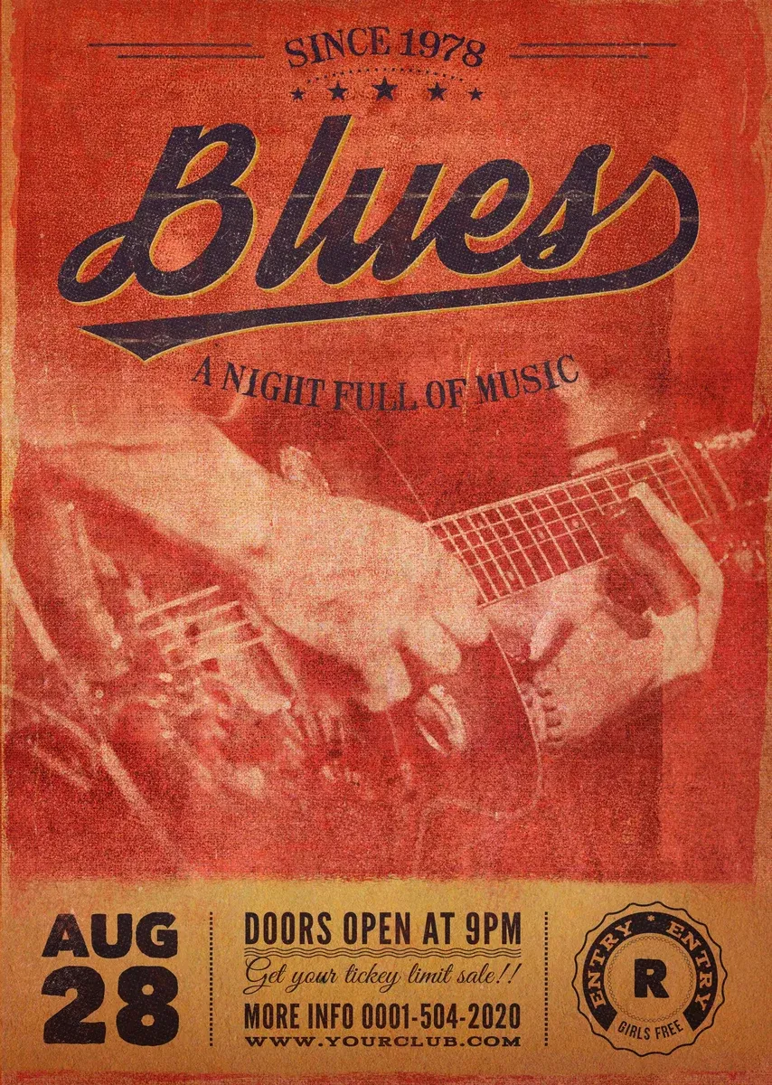 Blues Music Flyer Poster