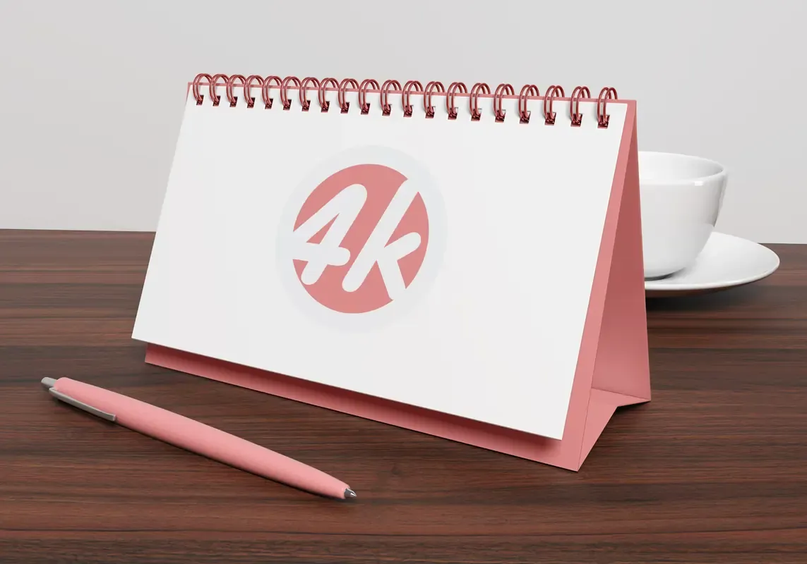 Horizontal Desk Calendar Mockup