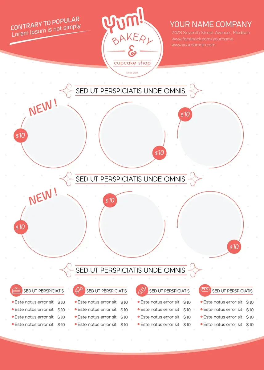 Bakery Cupcake Shop Flyer Template