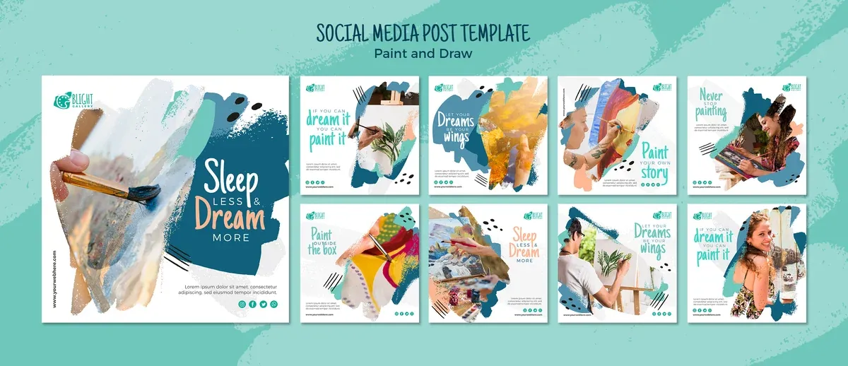 Paint Draw Social Media Post Template