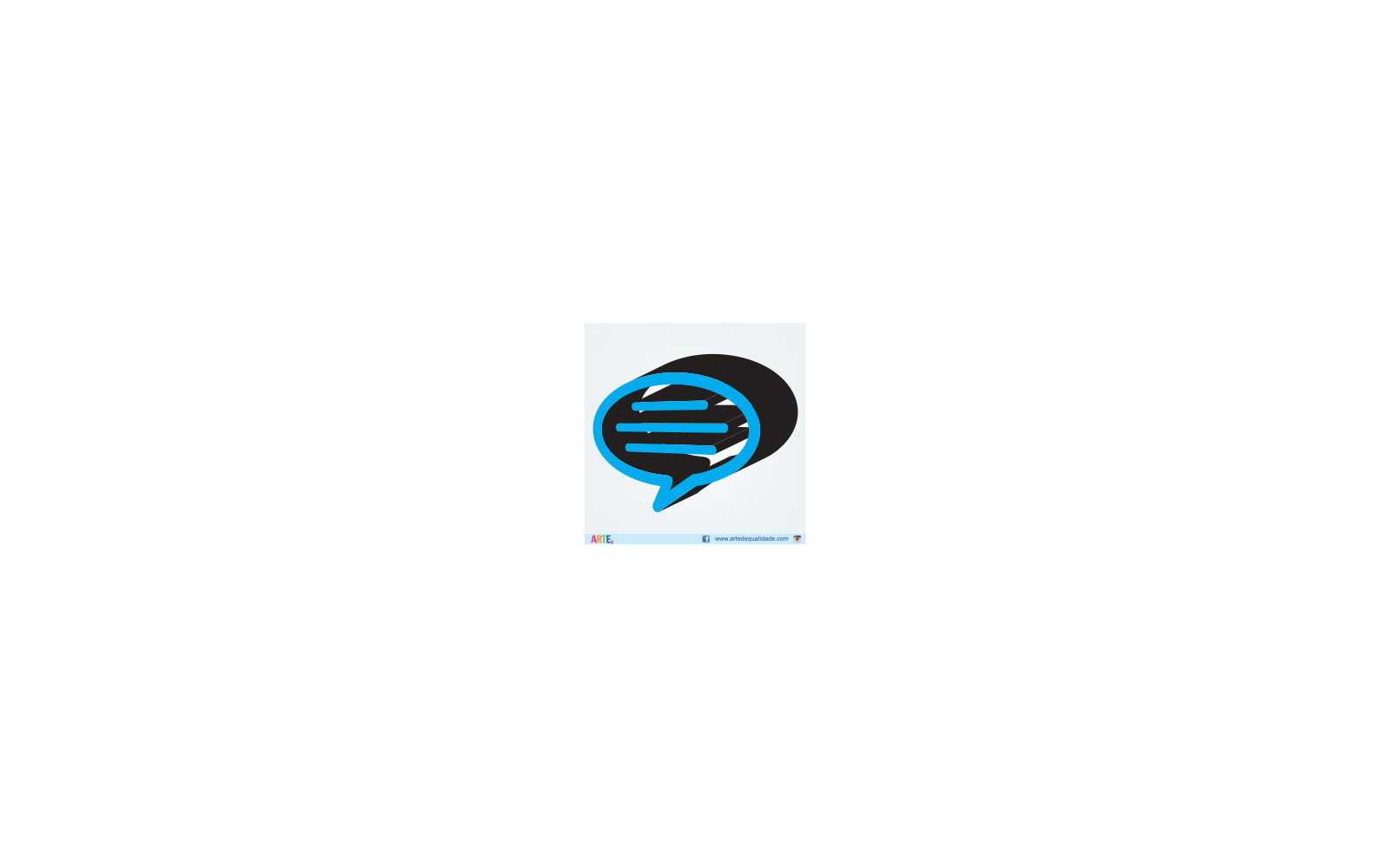Black Blue Speech Bubble Logo