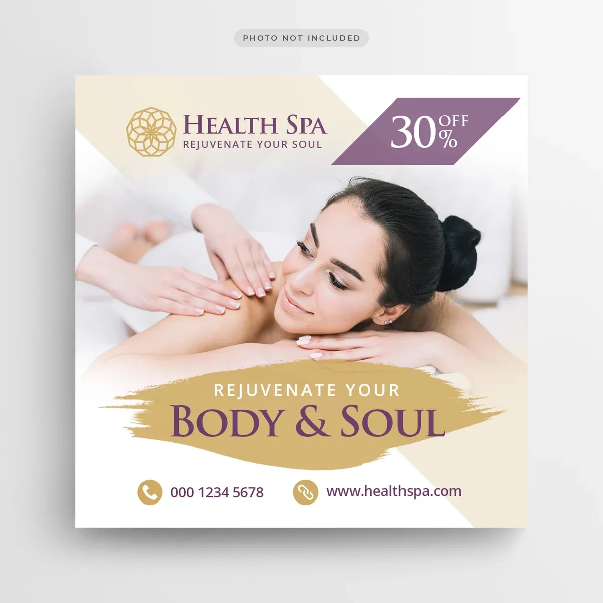Health Spa Post Banner Square Flyer Template