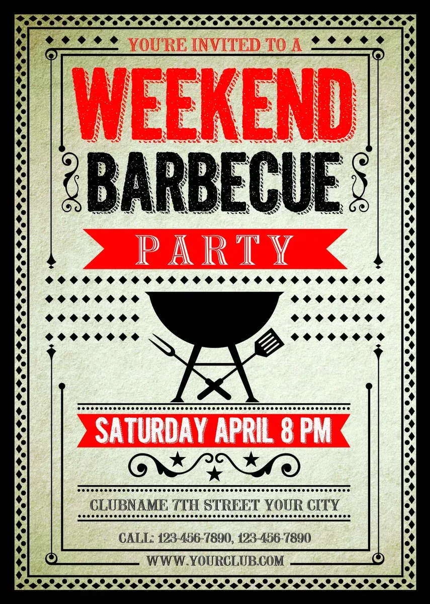 BBQ Weekend Party Flyer Poster 1