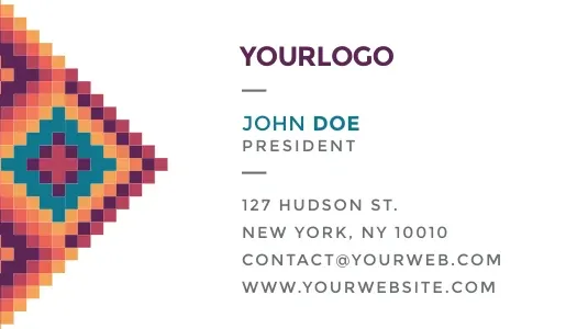 Modern Colorful Pattern Stationery - (Front) Business Card
