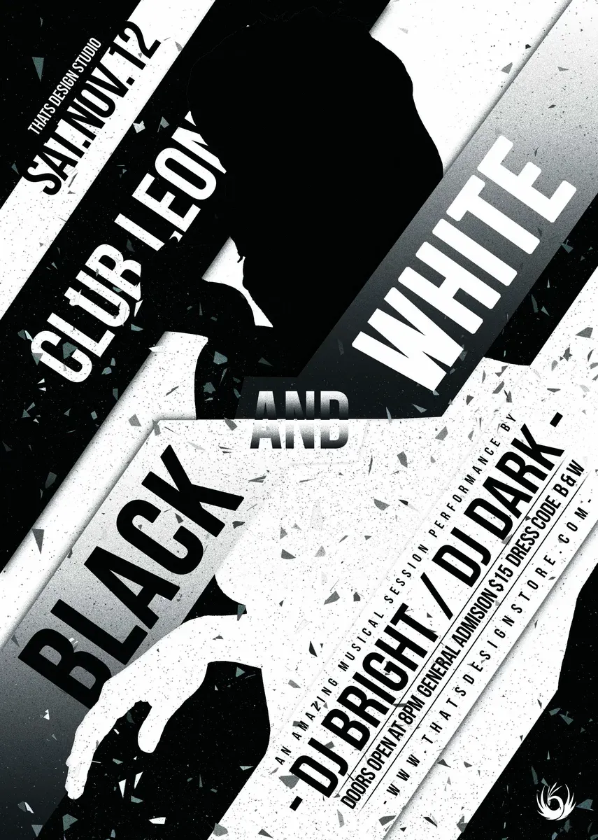 Black & White Party Flyer Template
