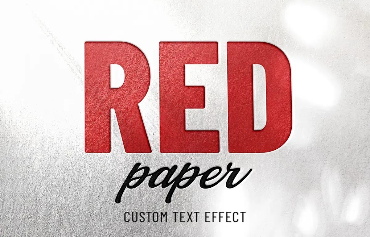 Red Paper Emboss Text Effect