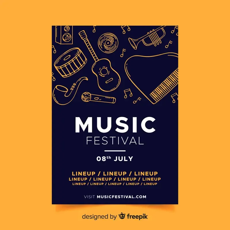 Hand Drawn Music Festival Poster