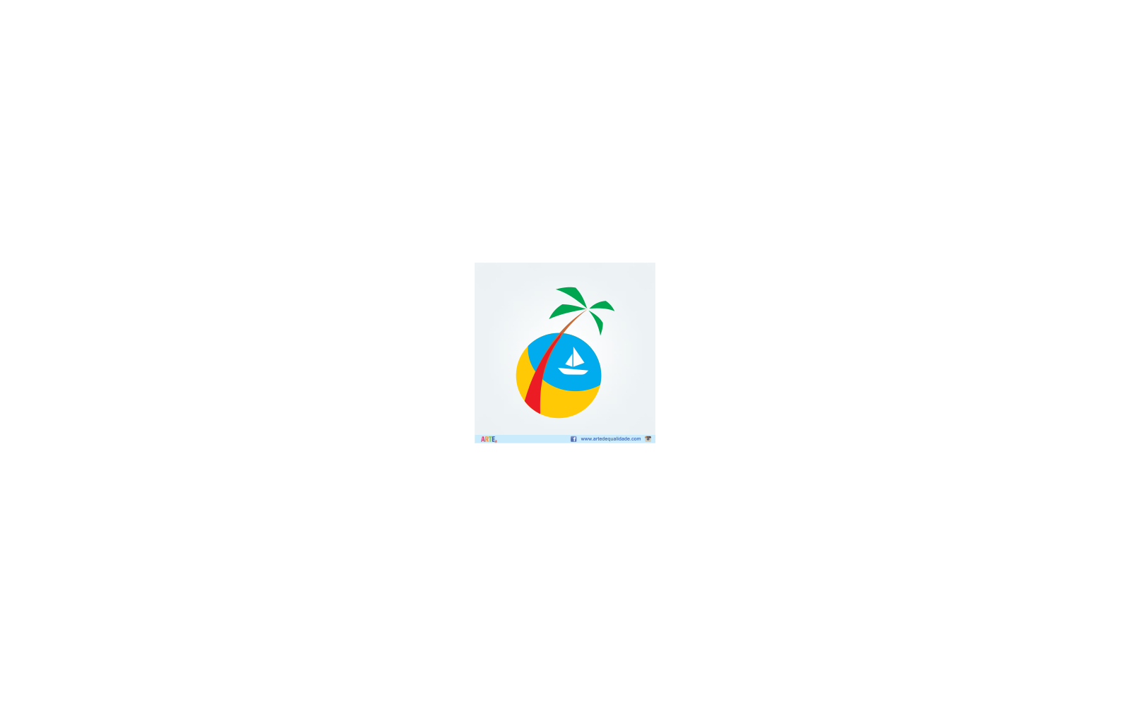 Palm Tree Sunset Circle Logo