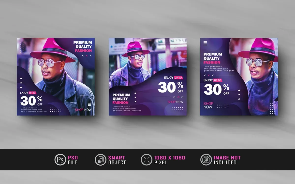Gradient Abstract Instagram Social Media Post Banner Template