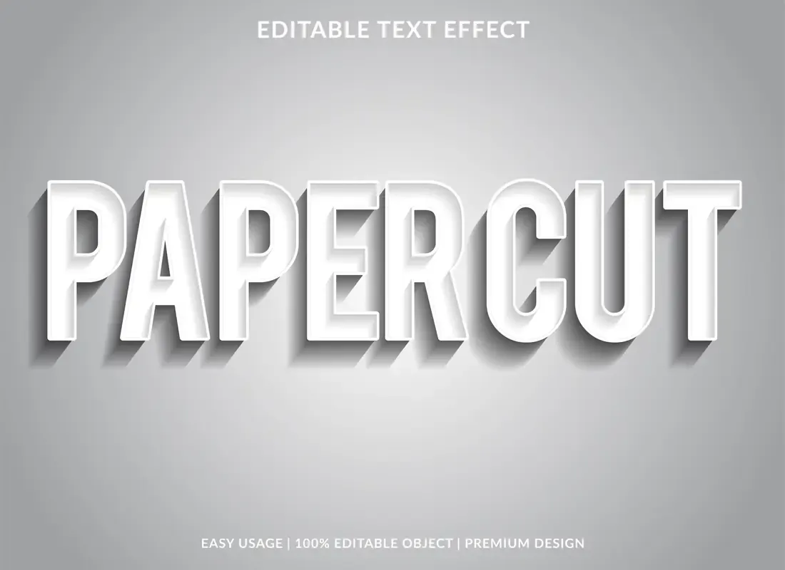 Paper Cut Text Effect Template With Silver Type