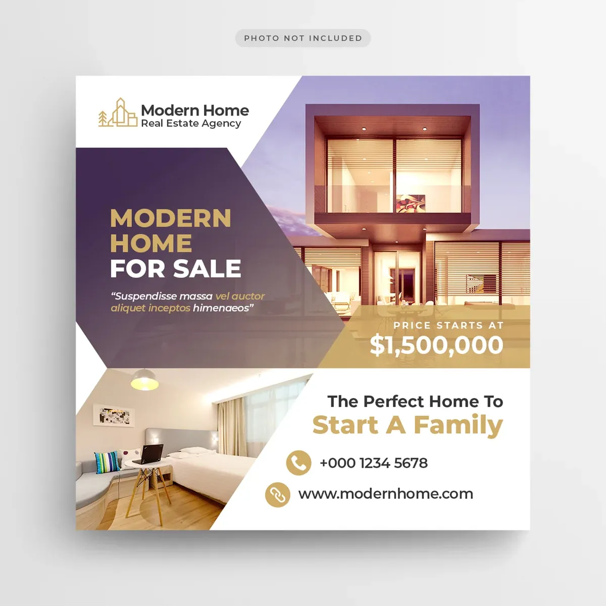 Real Estate Social Media Banner Square Flyer Template