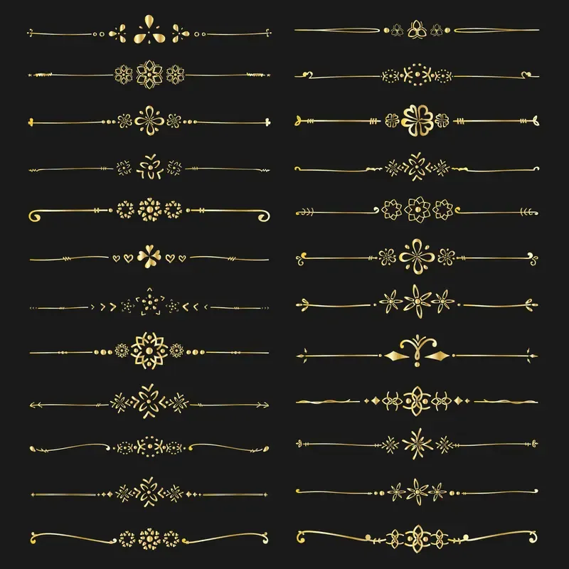 Set Golden Decorative Dividers