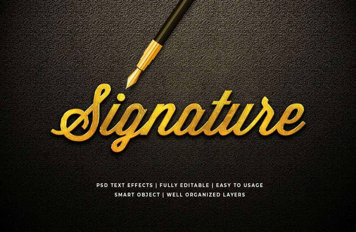 Signature 3D Text Style Effect