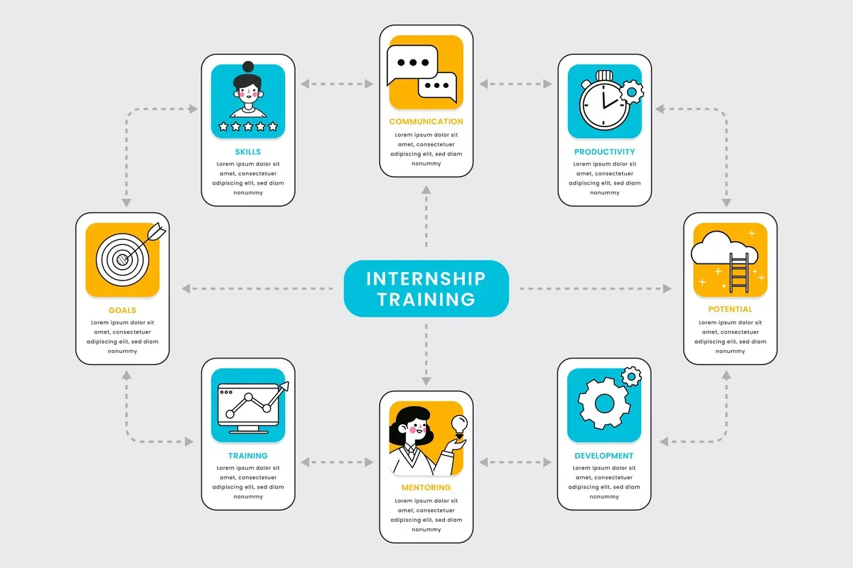 Illustrated Internship Infographic