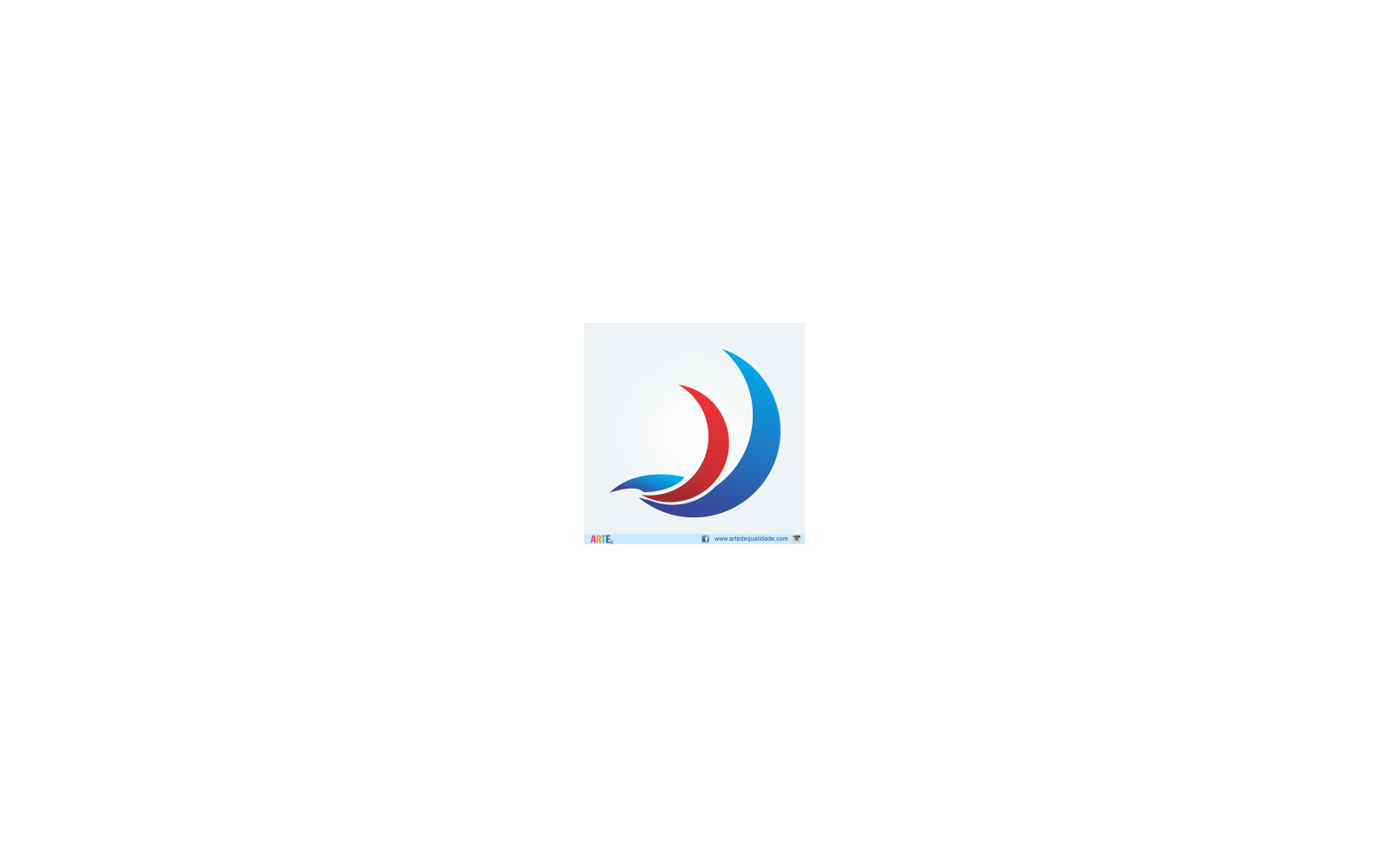 Red Blue Crescent Swoosh Logo
