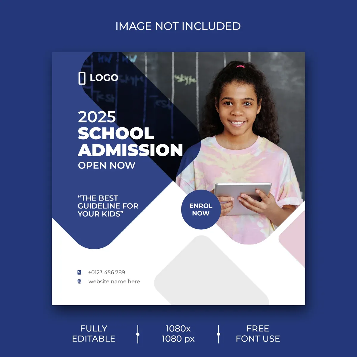 Publicacion Medios Sociales School Admission Social Media Banner Template