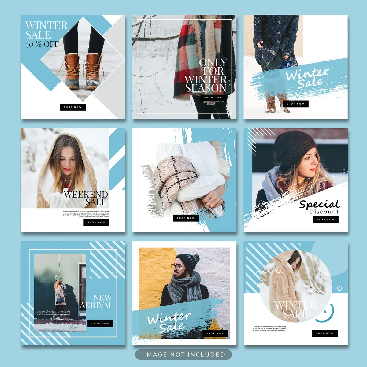 Winter Fashion Social Media Post Template Psd