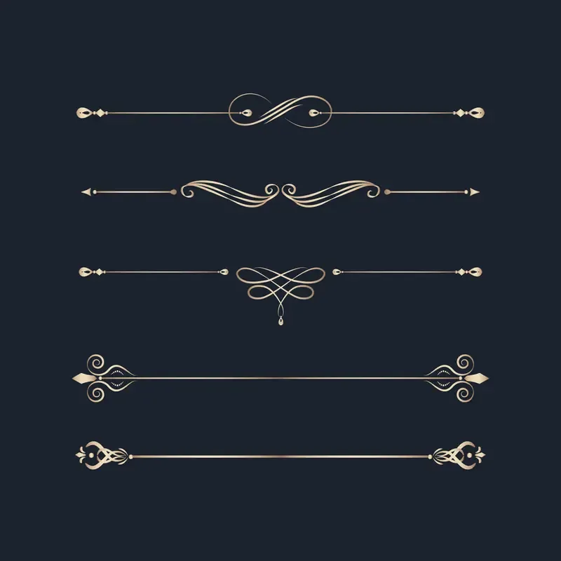 Vintage Swirl Design Elements