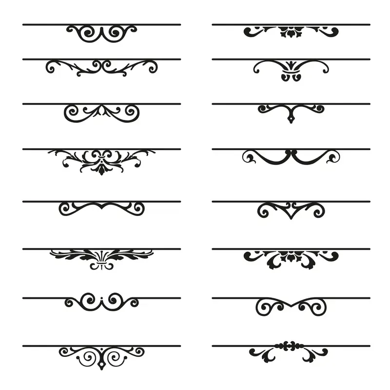 Set Decorative Florish Elements