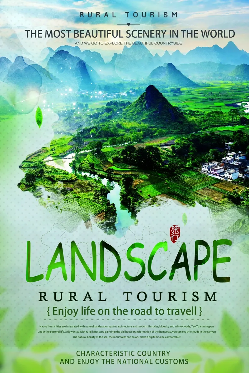 Rural Landscape Tourism Green Valley Poster