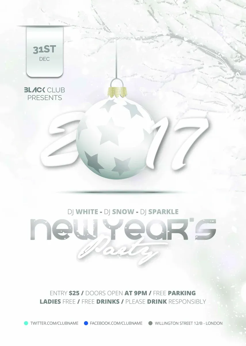 2017 New Year Flyer Template