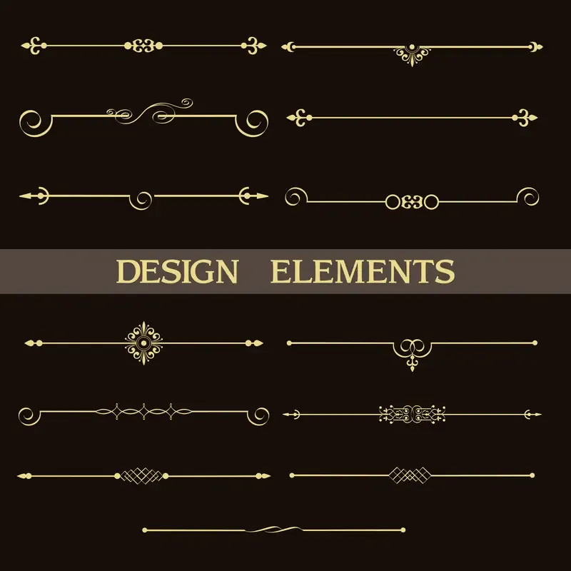 Set Decorative Vintage Golden Dividers