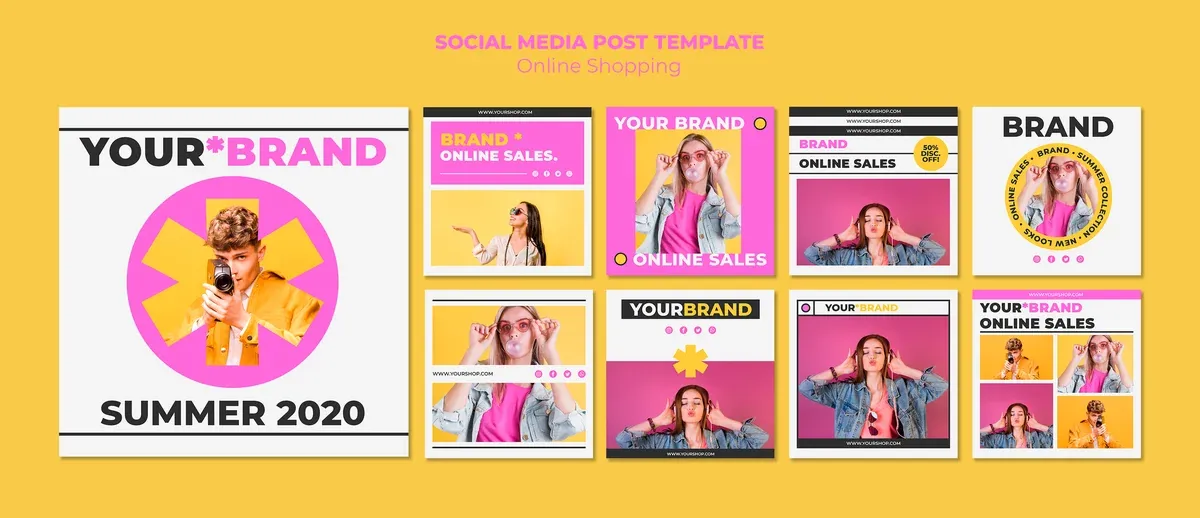Summer Online Shopping Instagram Posts Template