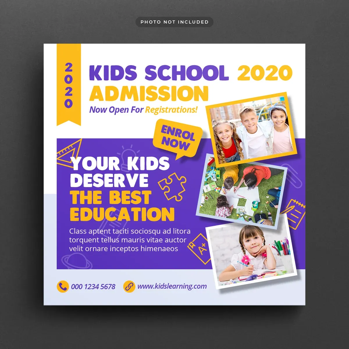 School Education Admission Social Media Post Web Banner Template