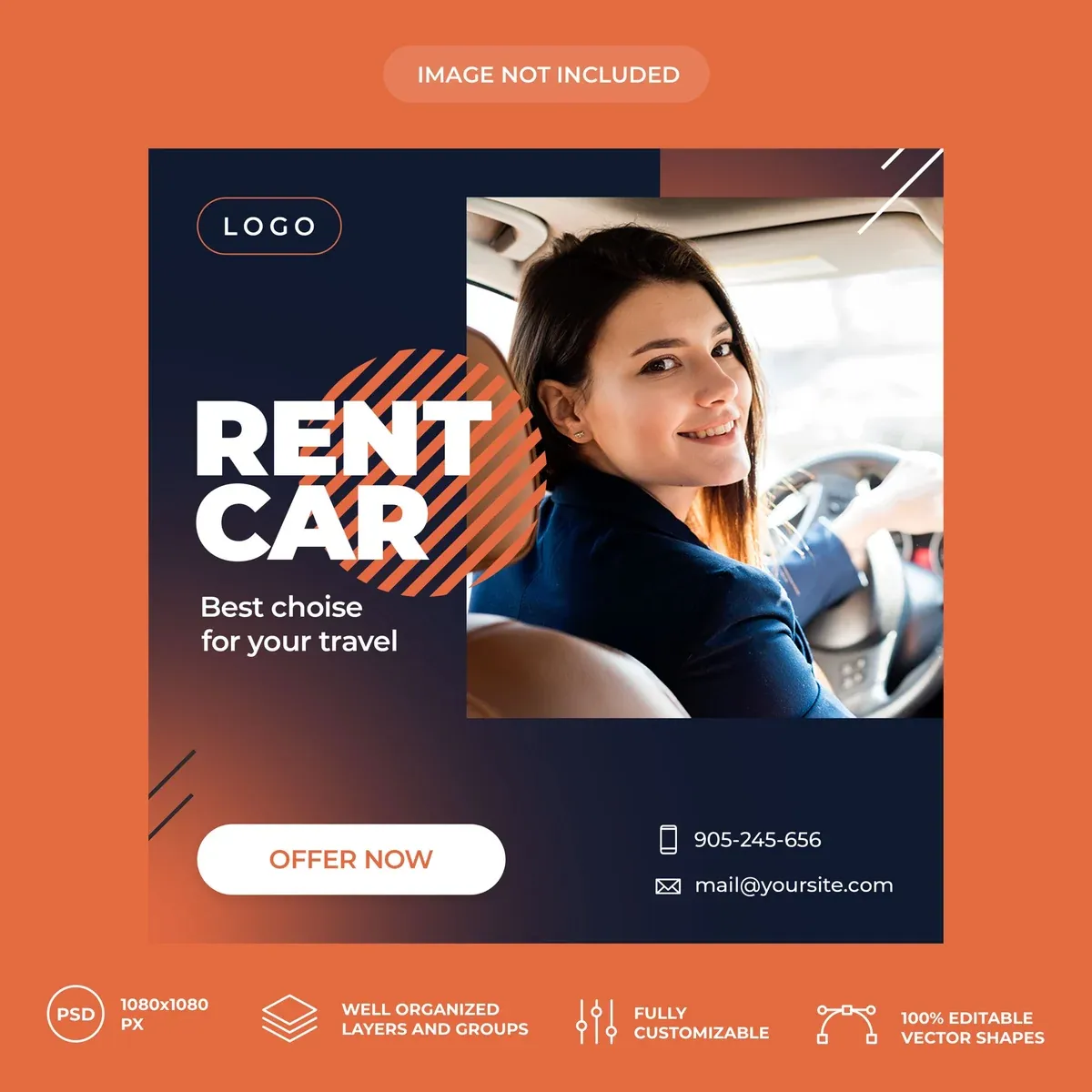 Rent Car Social Media Banner Template