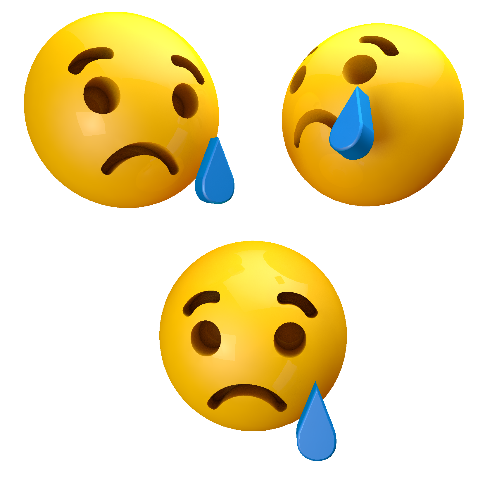 3D Sad Reaction Icon