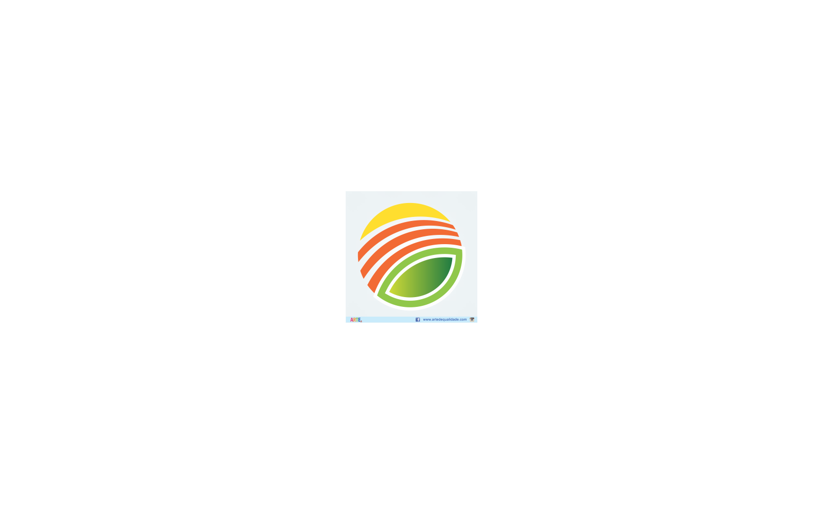 Orange Sun Green Leaf Logo