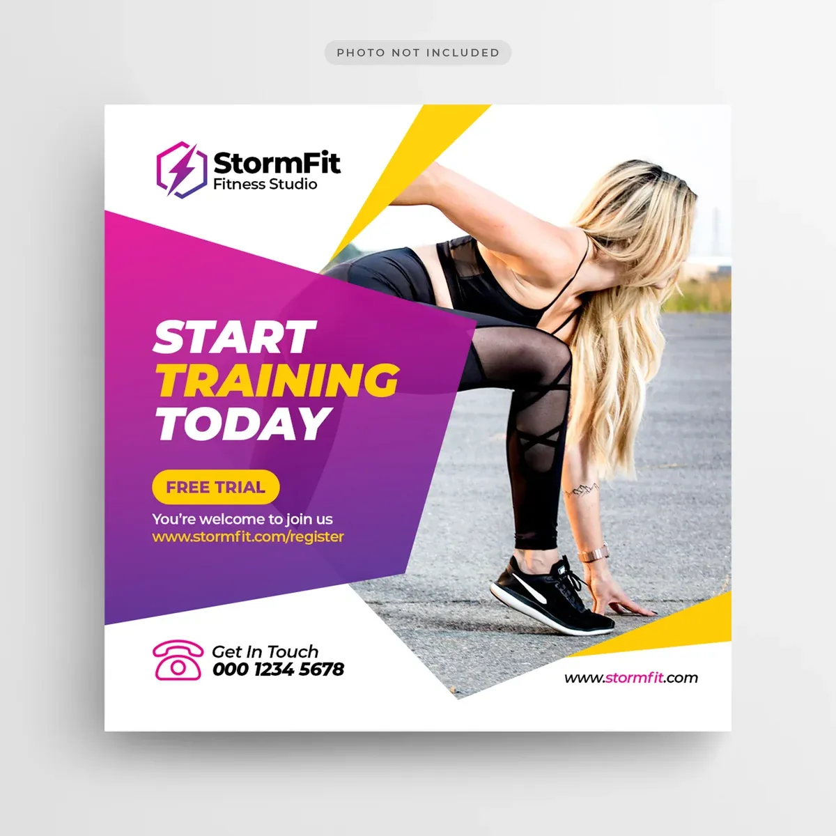 Fitness Gym Social Media Post Square Flyer Template