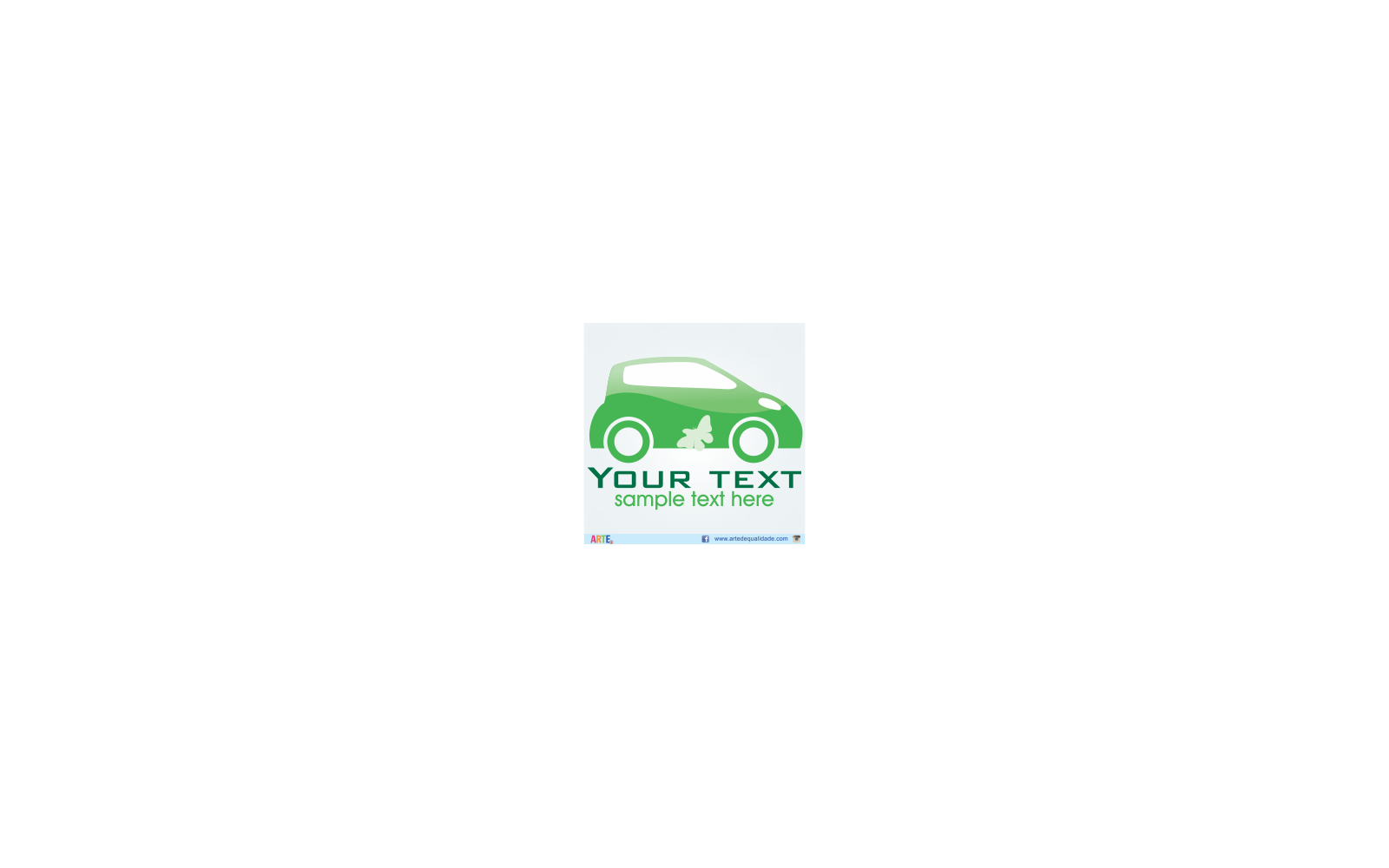 Green Eco Car Butterfly Logo