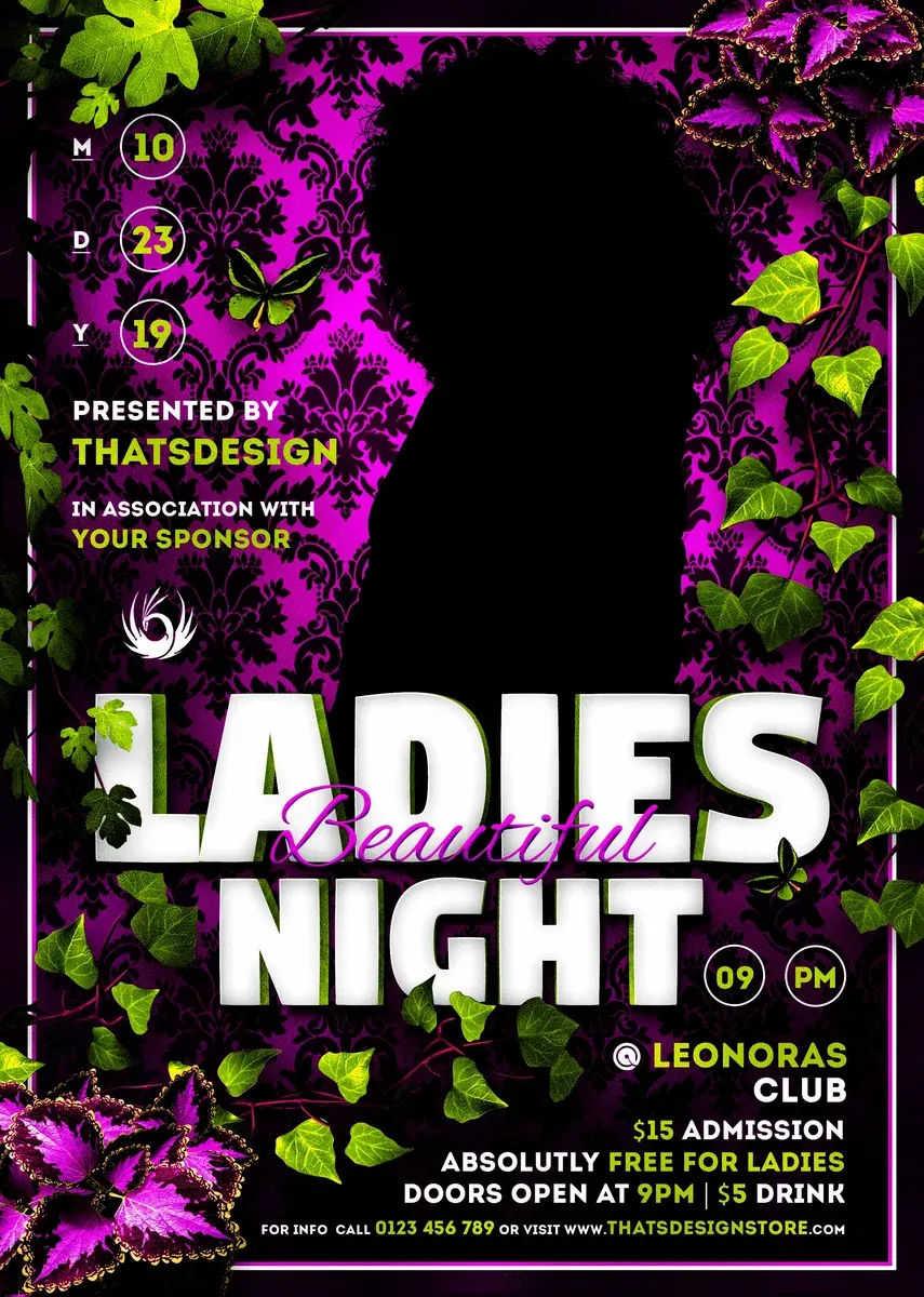 Beautiful Ladies Night Flyer Template