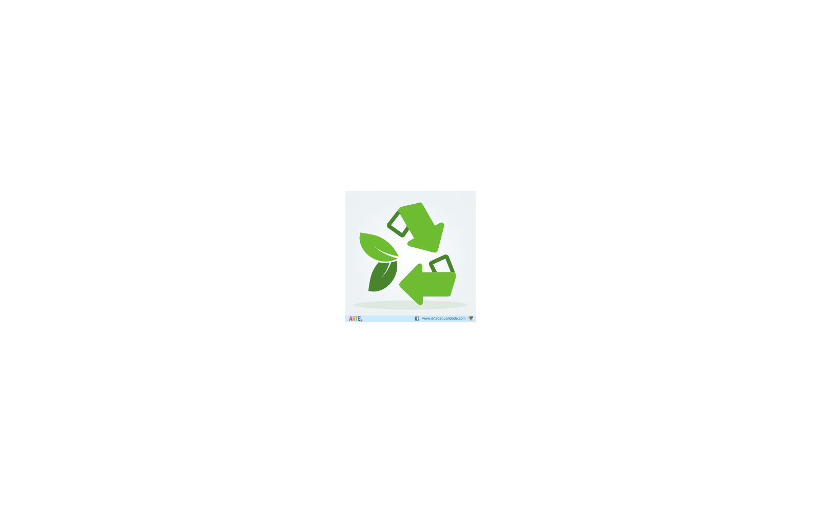 Green Recycle Arrows and Leaf Logo