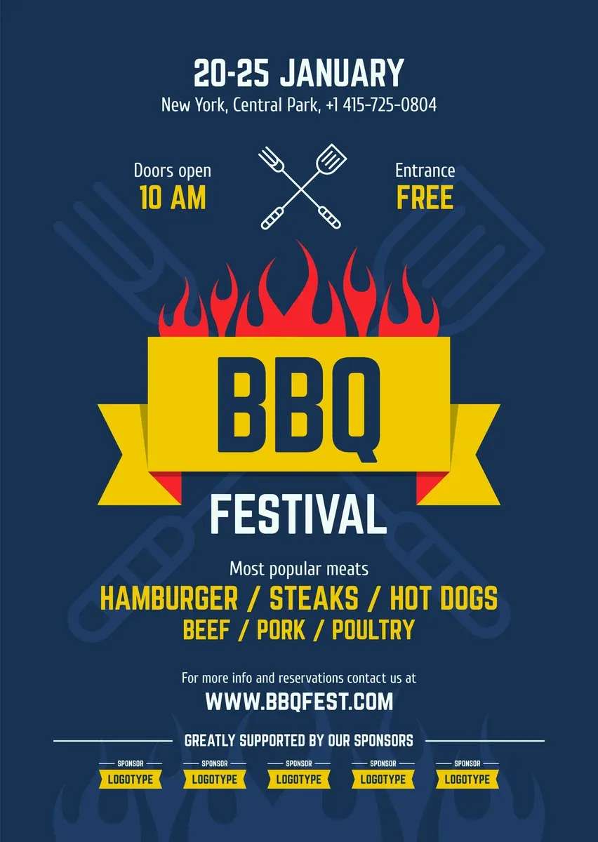 BBQ Festival Poster Template