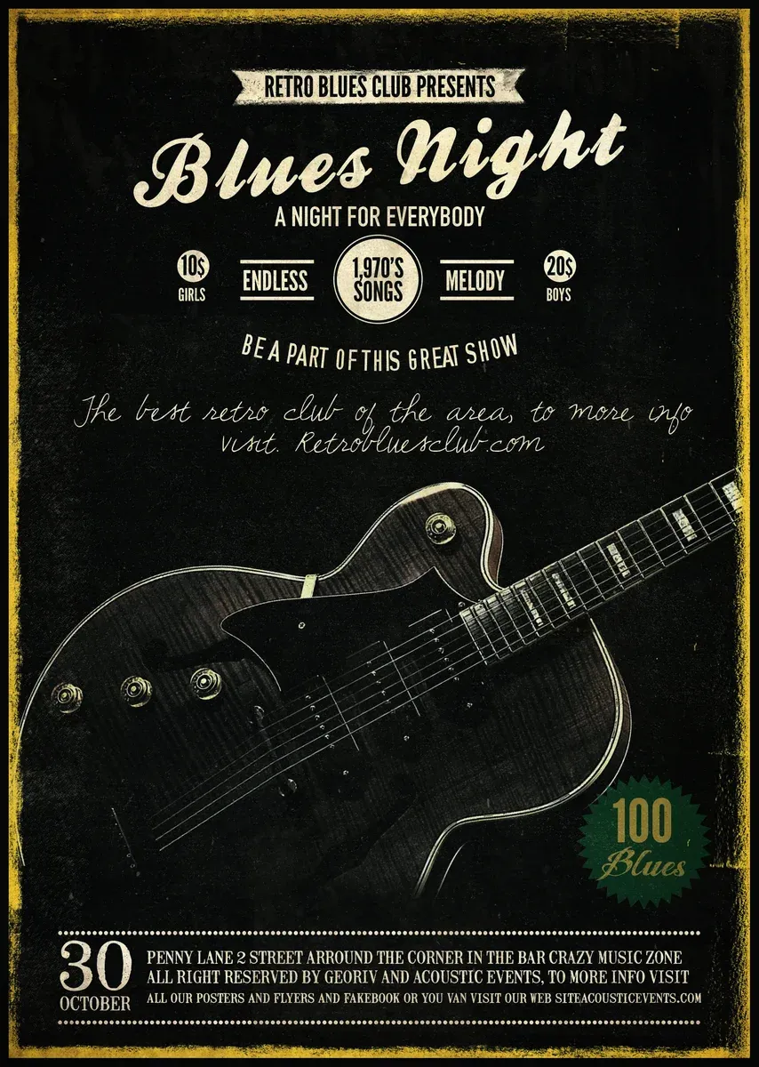 Blues Night Event Flyer Poster