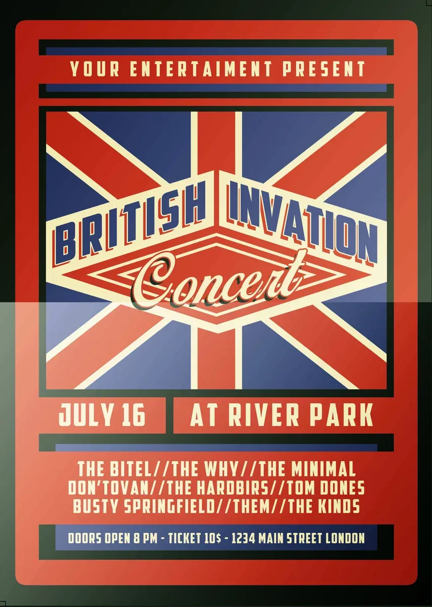 British Invasion Concert Flyer