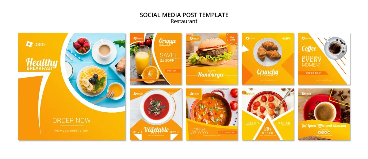 Postu W Mediach Spolecznosciowych Dla Restaurant Gourmet Promo Template