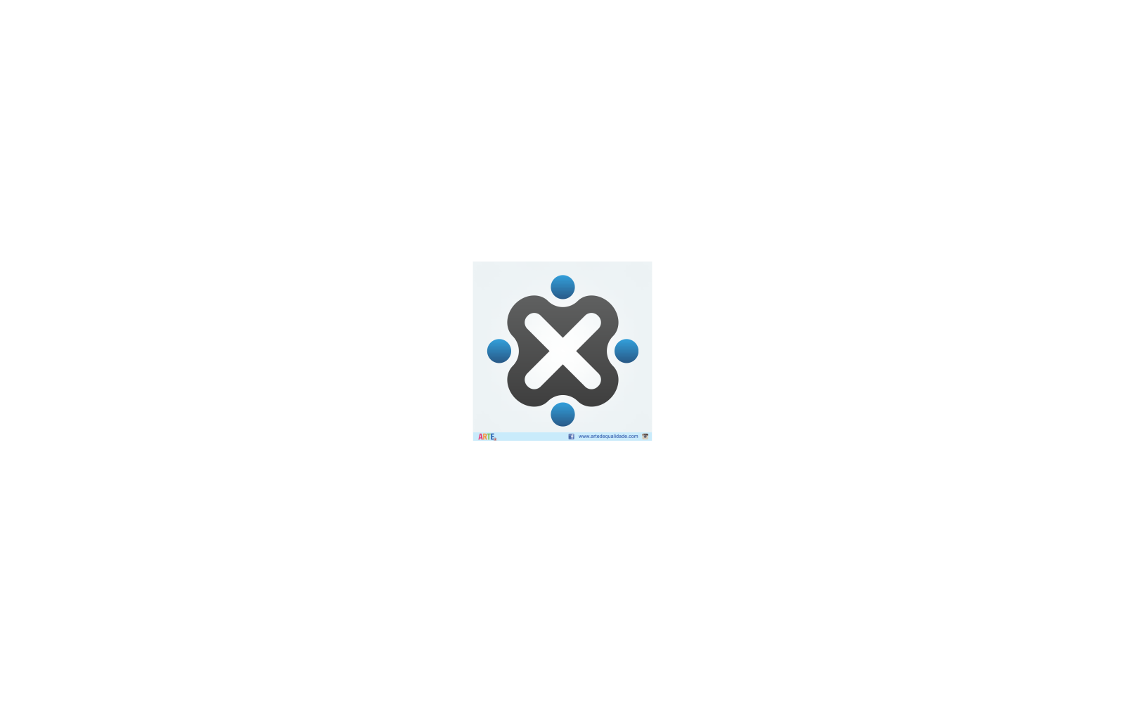 Blue Dots X Mark Logo