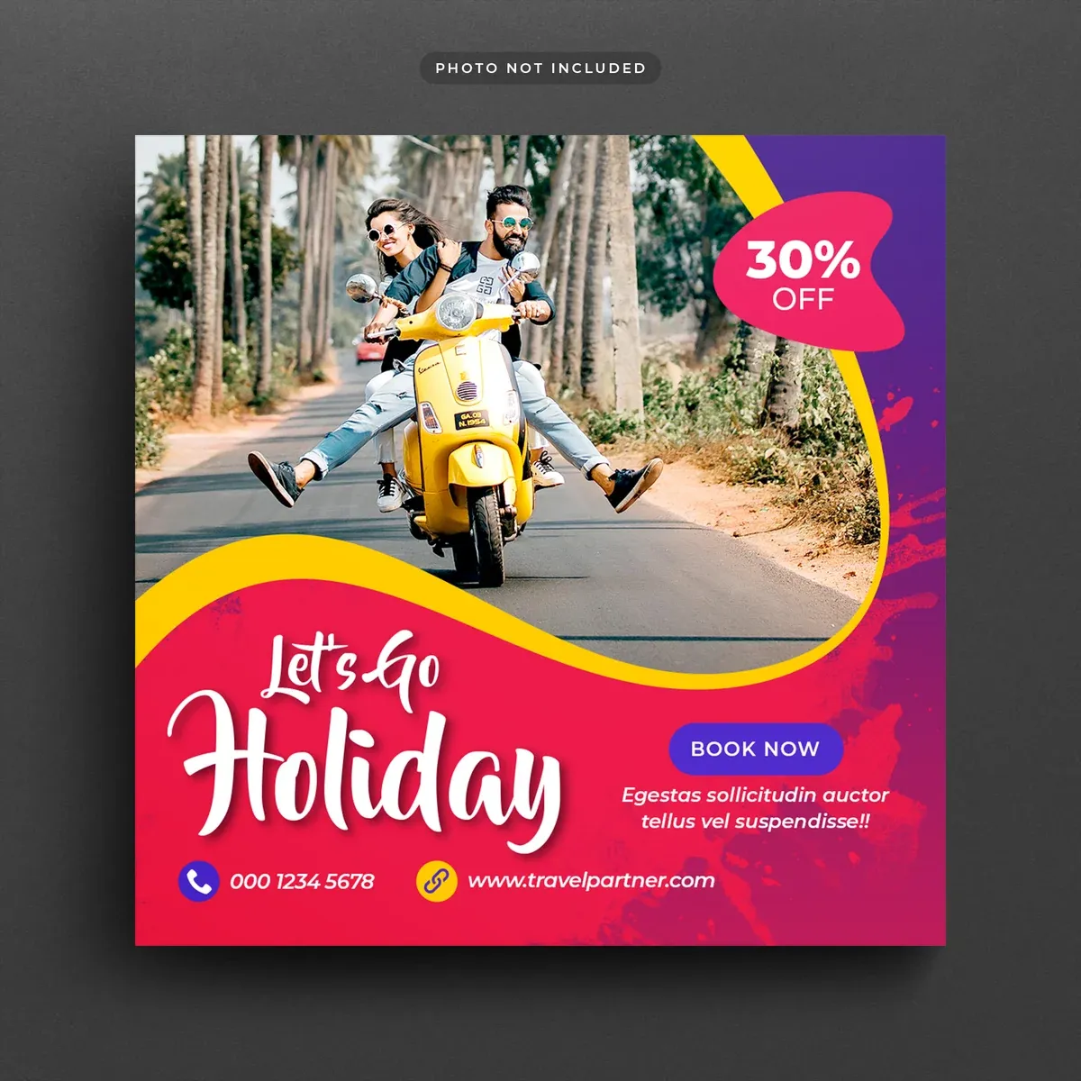 Travel Holiday Vacation Post Banner Template